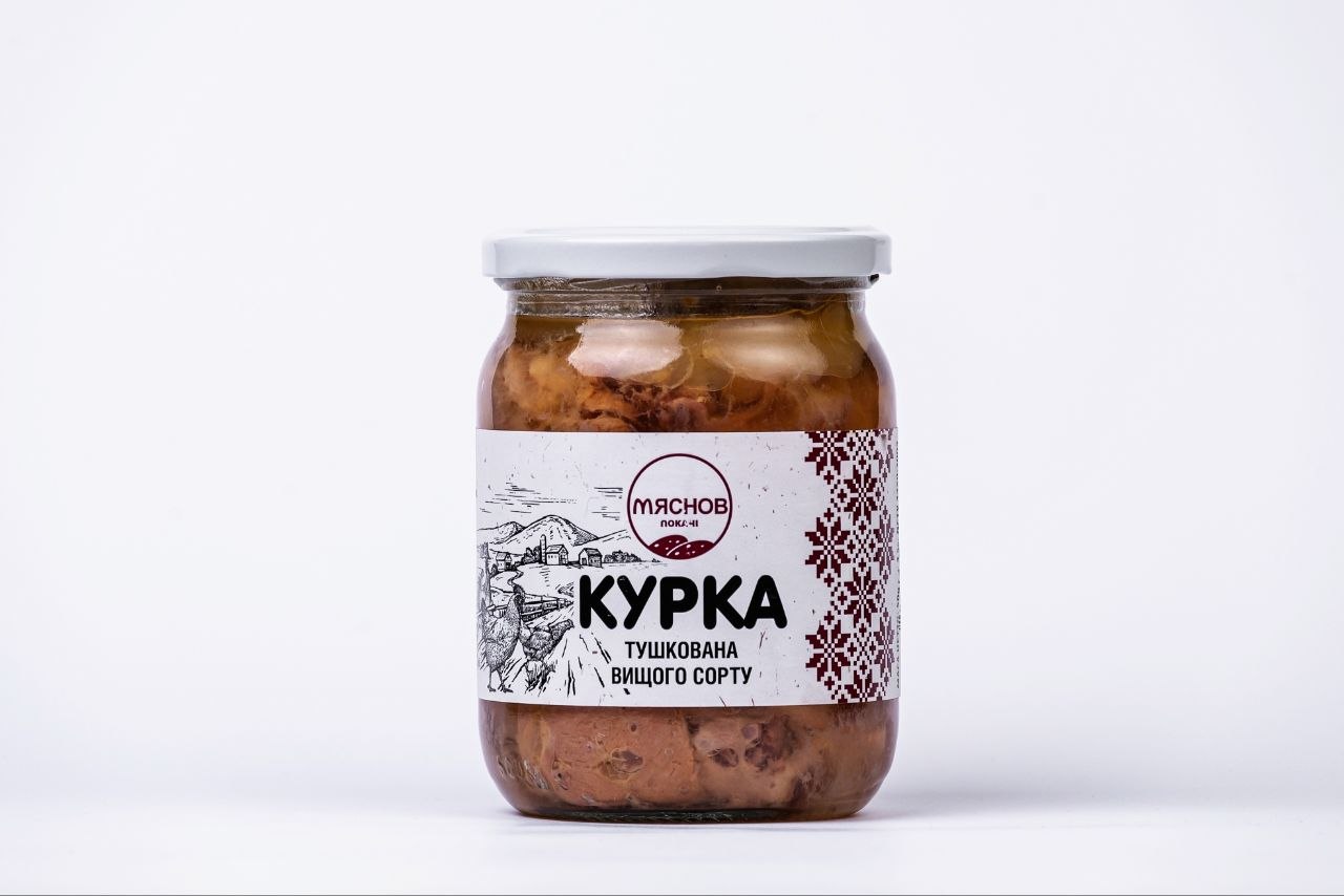 Курка Тушкована вищого сорту скло 500г